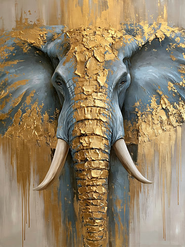 Majestic Elephant in Gold