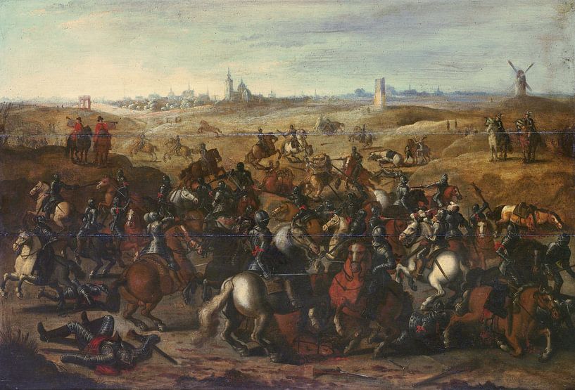Schlacht zwischen Bréauté und Leckerbeetje auf der Vughterheide, 5. Februar 1600, Sebastiaan Vrancx von Meesterlijcke Meesters