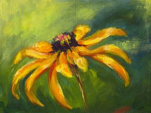 Gelbe Rudbeckia Acrylgemälde