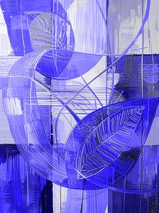 Modern Abstract: Organische Formen in Blau