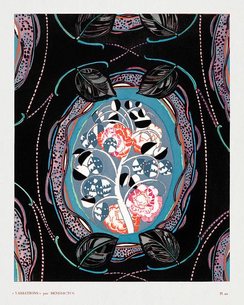 Vintage bloemmotieven, variaties 20 van Meesterlijcke Meesters