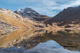 Reflection of a mountain in the lake, Queyras - France by Martijn Joosse