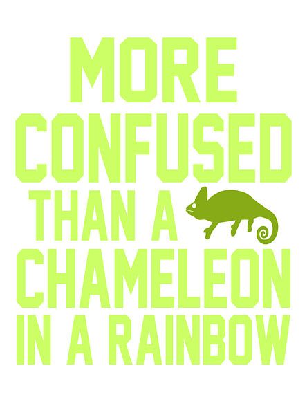 Verwirrter als ein Chamäleon im Regenbogen - Ironische Zitate von Conte Monfrey