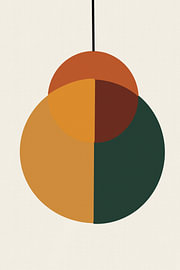 Abstract Geometric Christmas Ornament in Warm Earth Tones and Linen