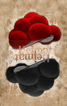 Black Forest Bollen Hat Red and Black