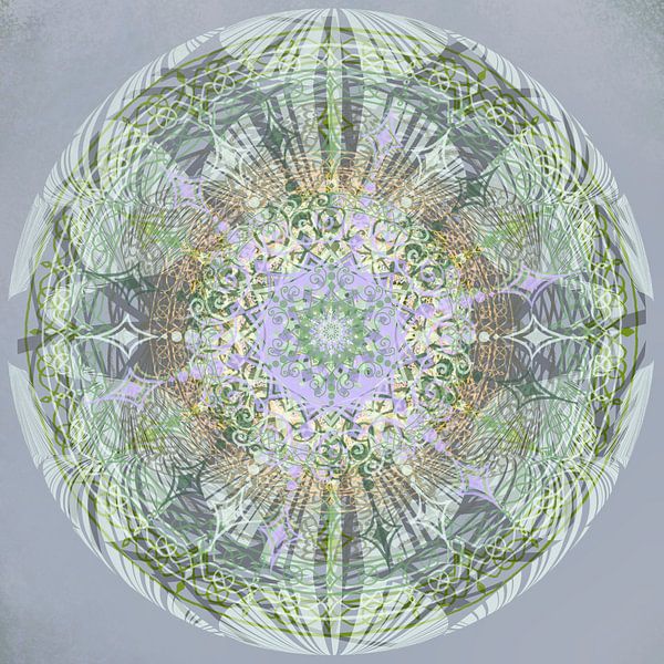  Kaleidoskop, grün und grau von Rietje Bulthuis