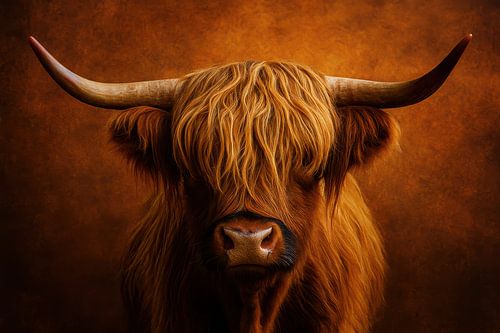 Hooglander met stoere gekromde hoorns