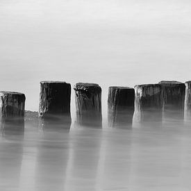 Wellenbrecher in Schwarz-Weiß-Fotografie von Ellen Driesse
