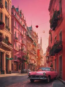 Voiture de collection dans le Paris romantique