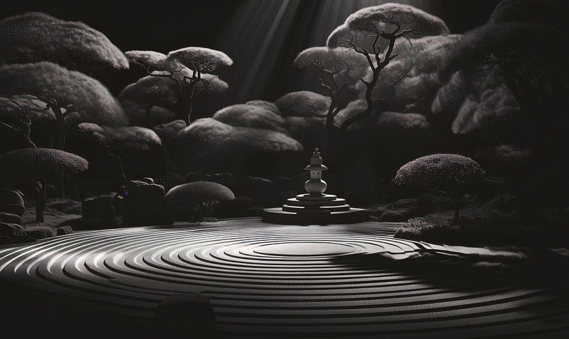 jardin zen de minuit par Virgil Quinn - Decorative Arts