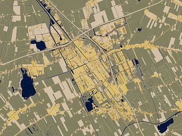 Kaart van Heerenveen in de stijl van Gustav Klimt van Maporia