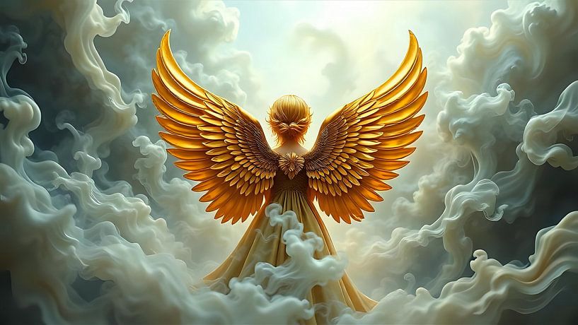 Angels between the clouds and smoke by Jean Pierre