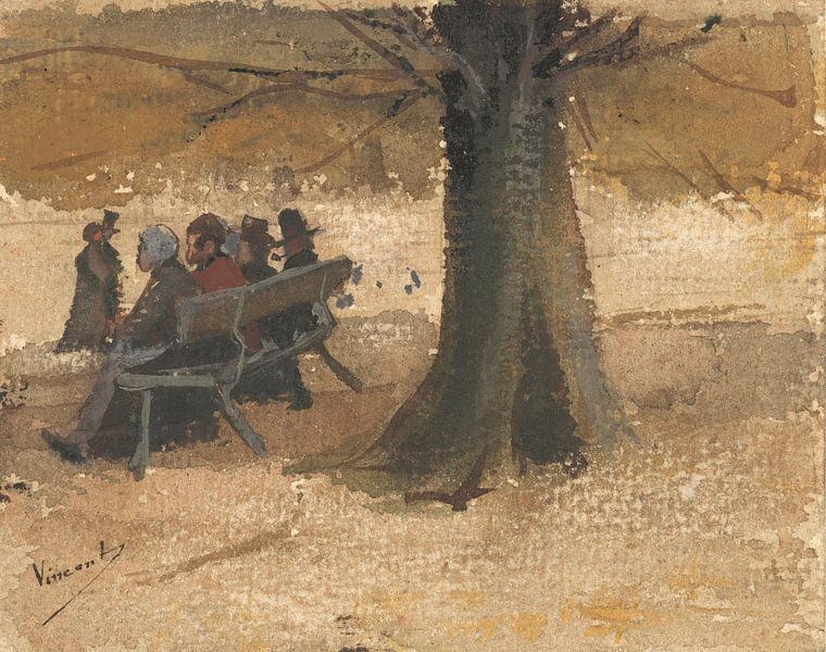 Four People on a Bench, Vincent van Gogh by Masterful Masters