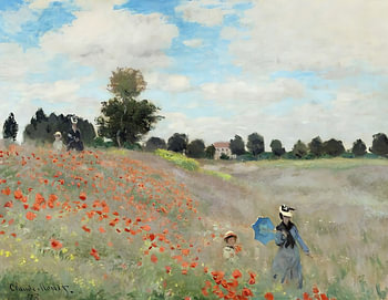Figures Crossing Poppy Fields