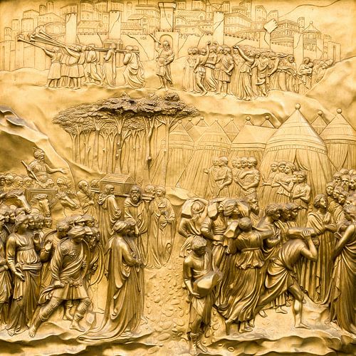 Detail paneel bronzen deuren Baptisterium, Florence
