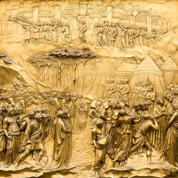 Detail panel of bronze doors Baptistry, Florence by René Weijers