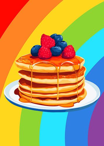 Crêpes arc-en-ciel aux baies