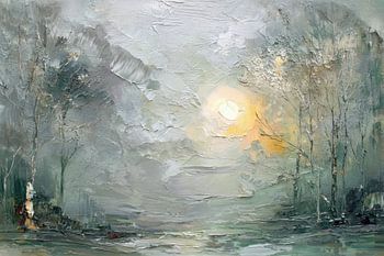 Graue geheimnisvolle abstrakte Waldlandschaft