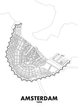 Plan de la ville d'Amsterdam 1696 sur STADSKAART