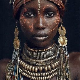 Femmes africaines - Coloré - Traditionnel - Luxueux - Portrait - Visage - Visage de femme sur www.annemiekebezemer.nl