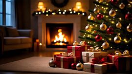 Goldenes Licht auf Geschenkpapier von Jean Pierre