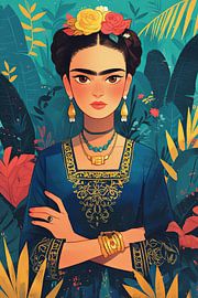 Frida's paradise anime style by Poster Art Shop