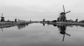 Windmill mirroring in the water sur Twan van G.