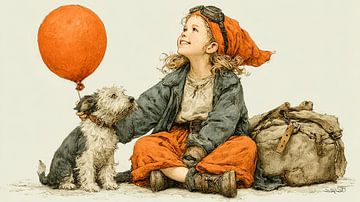 fille avec ballon sur Gelissen Artworks