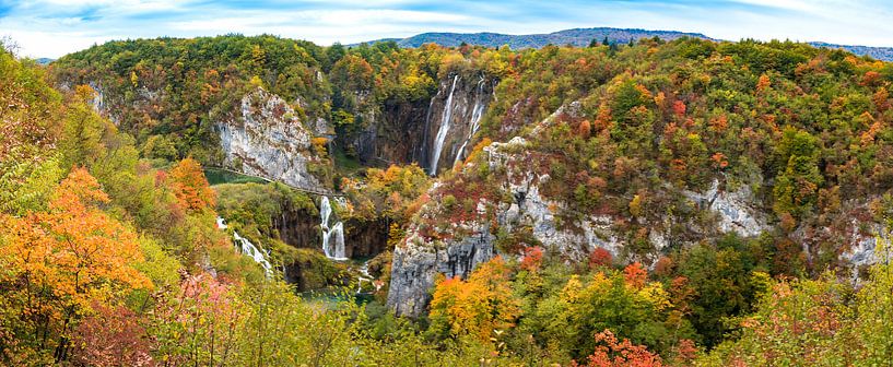 Panorama Plitvice Wasserfälle, Kroatien von Rietje Bulthuis