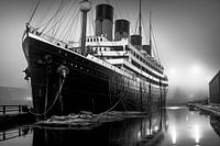 Zwart-wit vintage foto van de Titanic