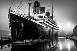 Schwarz-Weiß-Vintage-Foto der Titanic