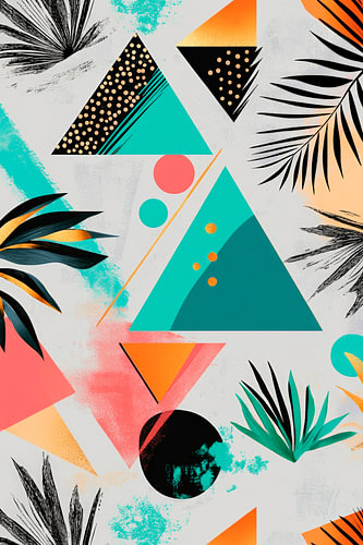 Colourful geometric plant patterns