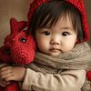 Chinese toddler with her dragon by Karina Brouwer