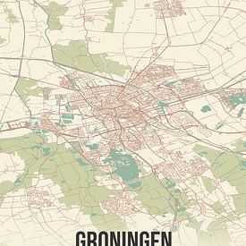 Carte ancienne de Groningue (Groningen) sur MyCityPoster