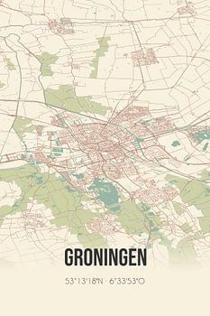 Carte ancienne de Groningue (Groningen)