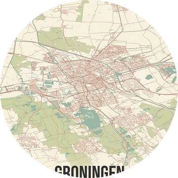 Vintage landkaart van Groningen (Groningen) van MijnStadsPoster