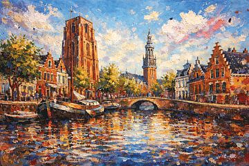 Leeuwarden, Friesland in den Niederlanden – Gemälde. von Johannes