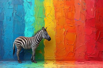 Regenboog Zebra van Eva Lee