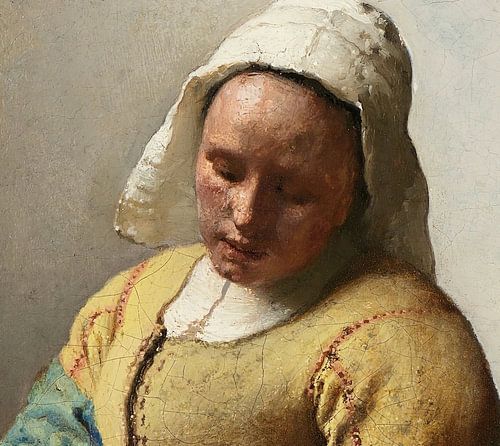 Het melkmeisje in close-up