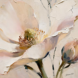 Illustration botanique : Étude de fleurs rosées sur Johannas Art Creations