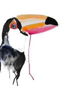 Toekan - Kunst Print  bijzondere tropische vogel  illustratie van Angela Peters