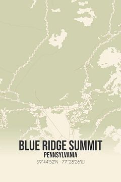 Vieille carte de Blue Ridge Summit (Pennsylvanie), USA. sur Rezona
