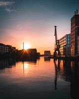 Sunrise at Münster city harbour