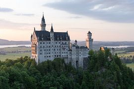 Neuschwanstein Castle in the evening light above the forest by Manon Huls
