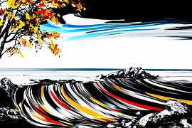 Abstrakte Küste mit Herbstfarben von Imperial Art House