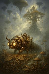 Die Steampunk-Raupe – Magische Metamorphose im Reich der Zahnräder