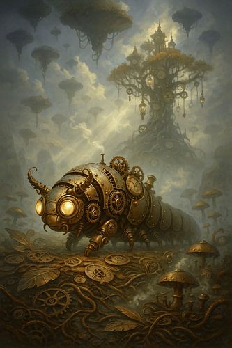 De steampunk rups - magische metamorfose in het rijk van tandwielen