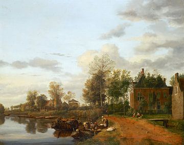Landhuis aan de Vliet bij Delft, Jan van de Heyden