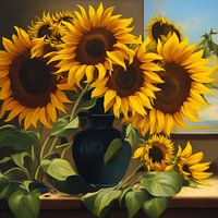 Stilleven met zonnebloemen