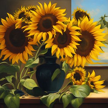 Schwellerleben mit Sonnenblumen von Biljana Zdravkovic